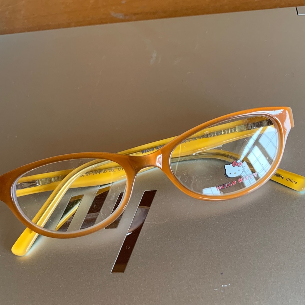 Hello Kitty Orange and Yellow Retro Cat-Eye Glasses